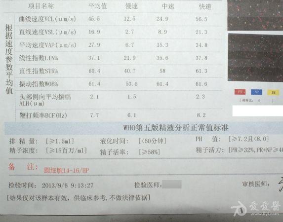 请医生进来帮忙看看精液化验单