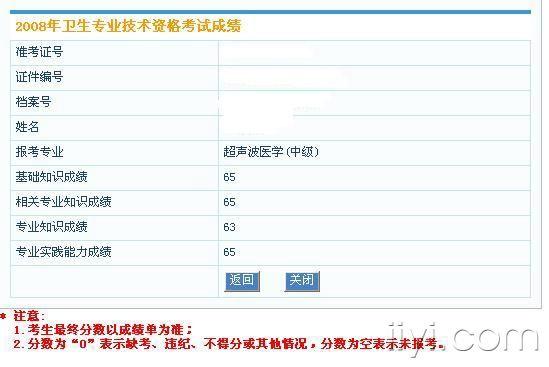 2008年卫生专业技术资格考试查分专区