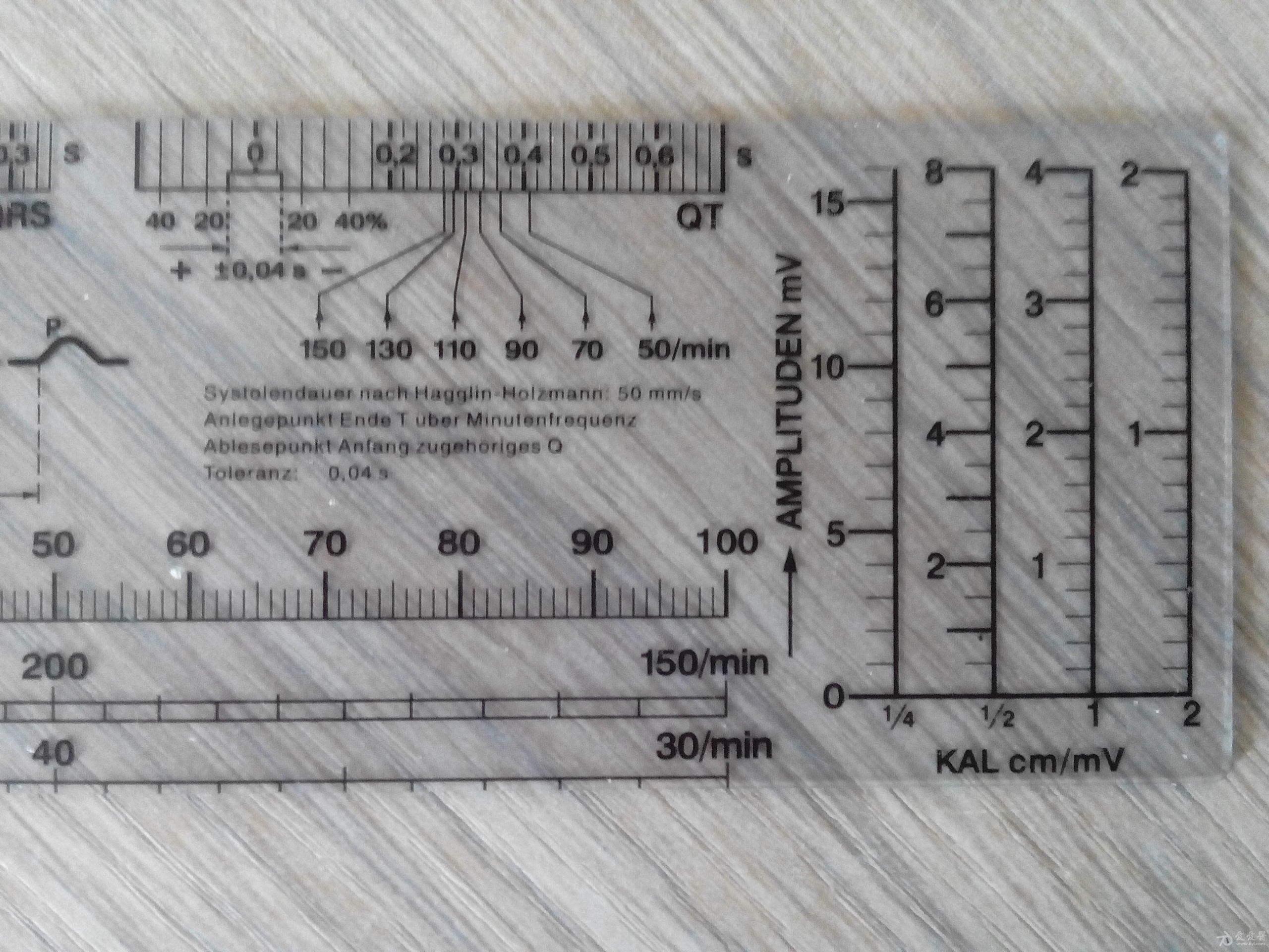 求教 心電圖計算標尺怎麼使用?