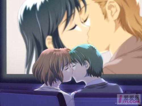 漫画中的接吻镜头........脸红