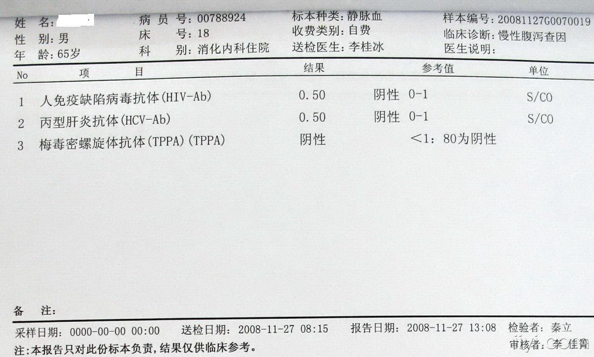 20081127广西区人民医院住院免疫缺陷,丙肝和梅毒抗体检查结果jpg