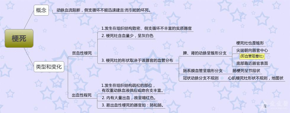 [筆試資源] 病理學淤血和梗死思維導圖