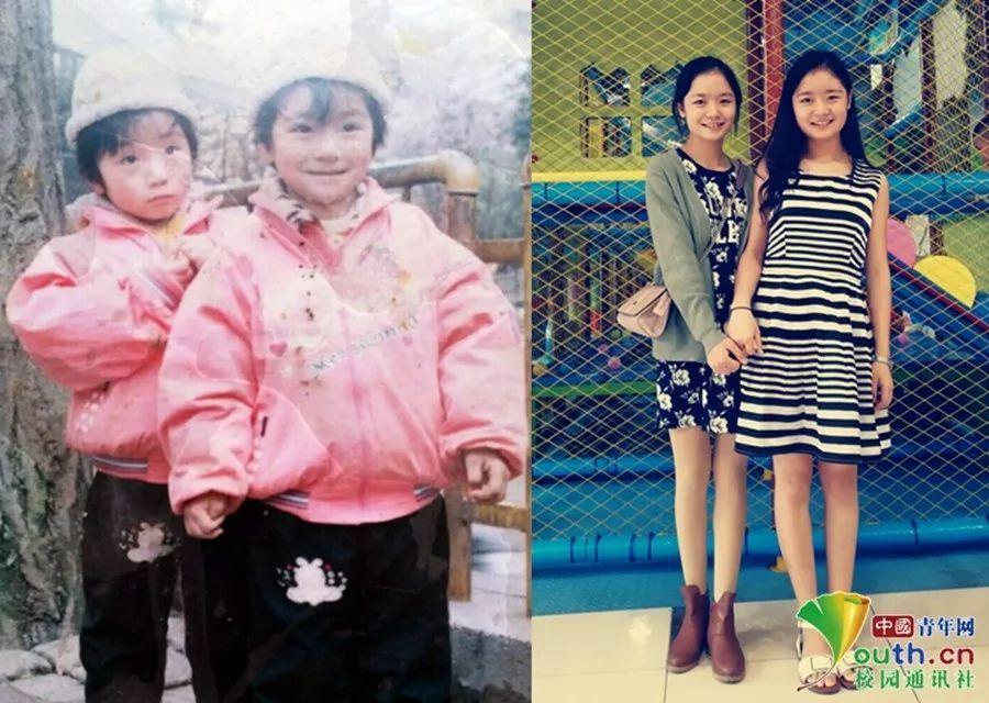 大学生儿童节晒儿时与长大后对比照网友更可爱了转