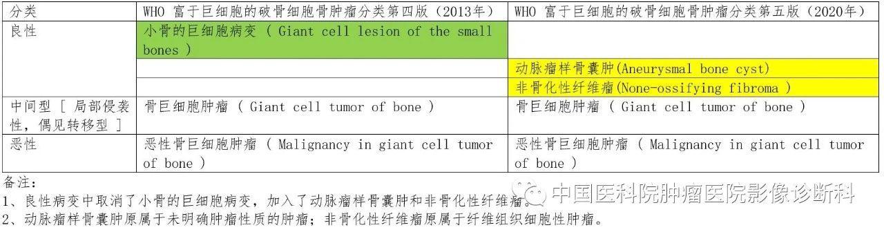 who骨肿瘤分类 第四版与第五版对比